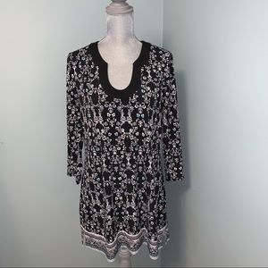 Floral Black and White Women's Tunic